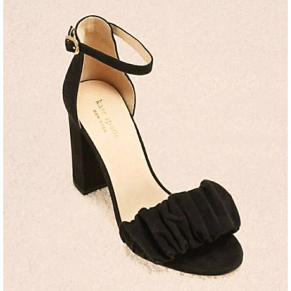 NIB Kate Spade NEW YORK Mona Black Suede Sandals Women's Size 6.5